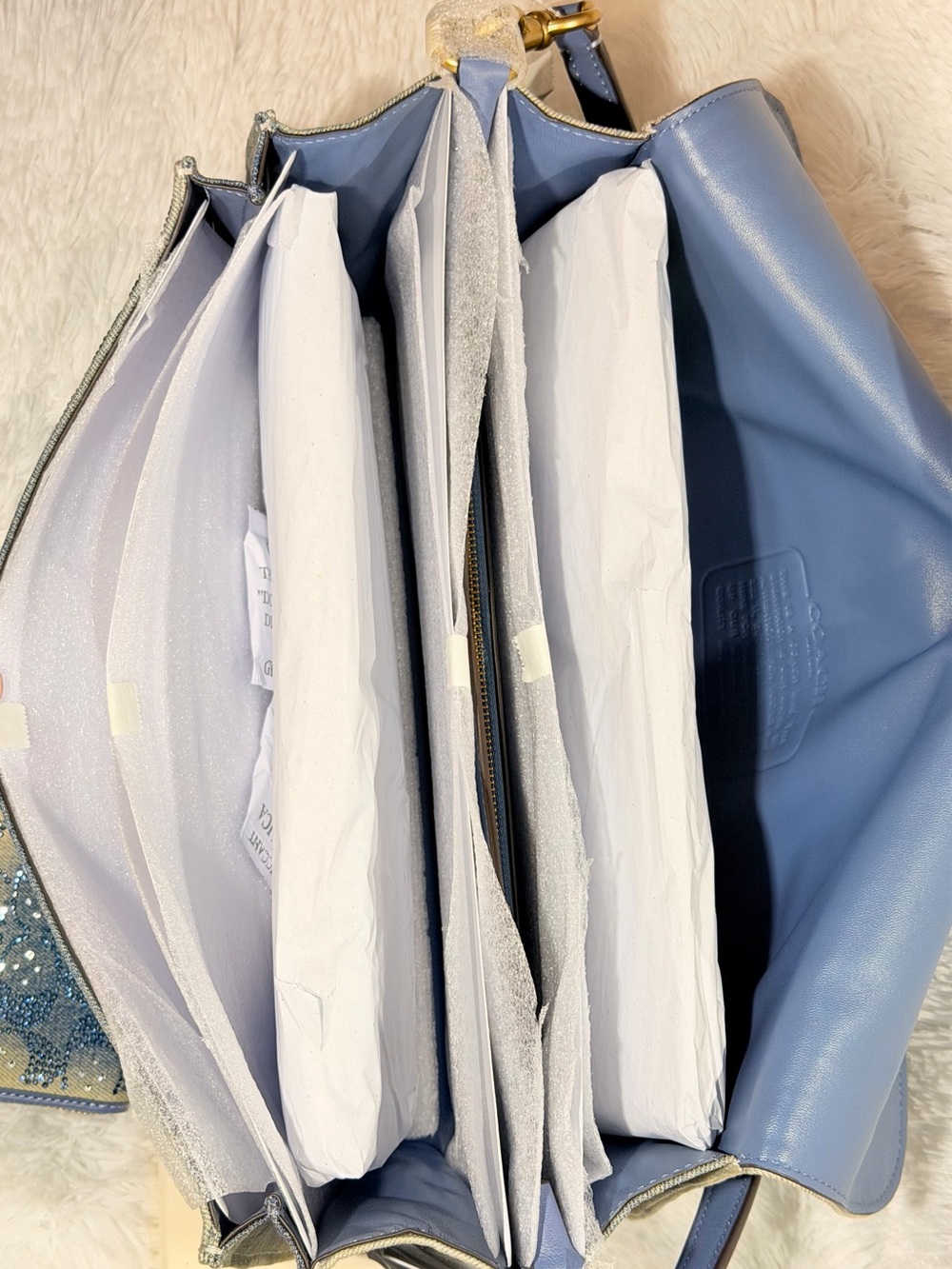 Coach Tabby 36 Crystal Signature Jacquard Denim  Bag+Crystal Denim card case NWT - Picture 10 of 13